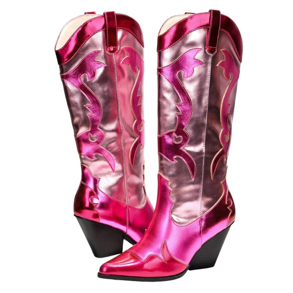 Cape Robbin Fuchsia Metallic Heeled Boots